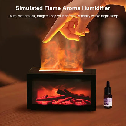 Fireplace Aroma Diffuser Humidifier With Simulated Flame Effect