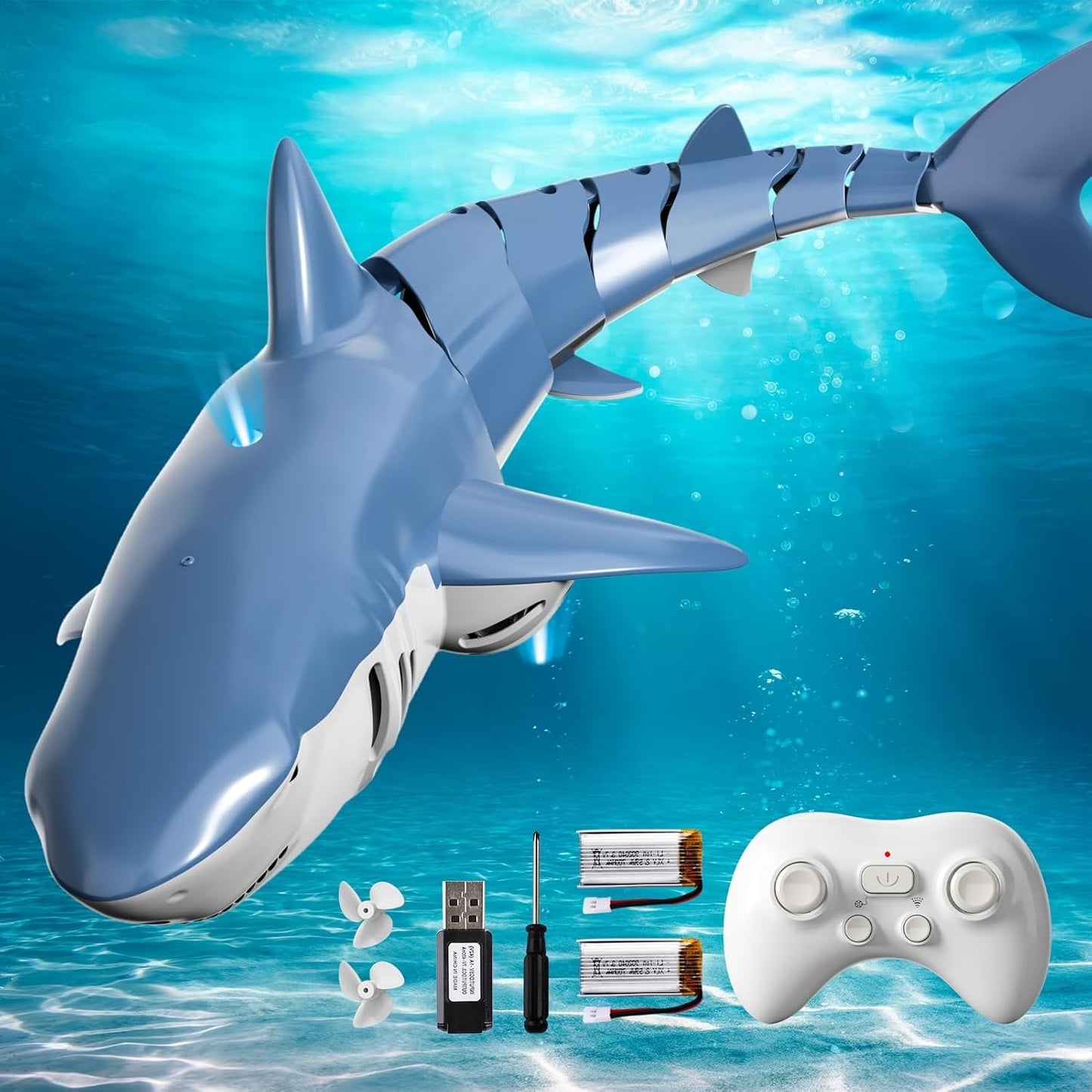 Shark Whale Spray Water Toy with 2.4G Remote Control, Bionic Spine, Realistic Swimming - Safe for Ages 6+
