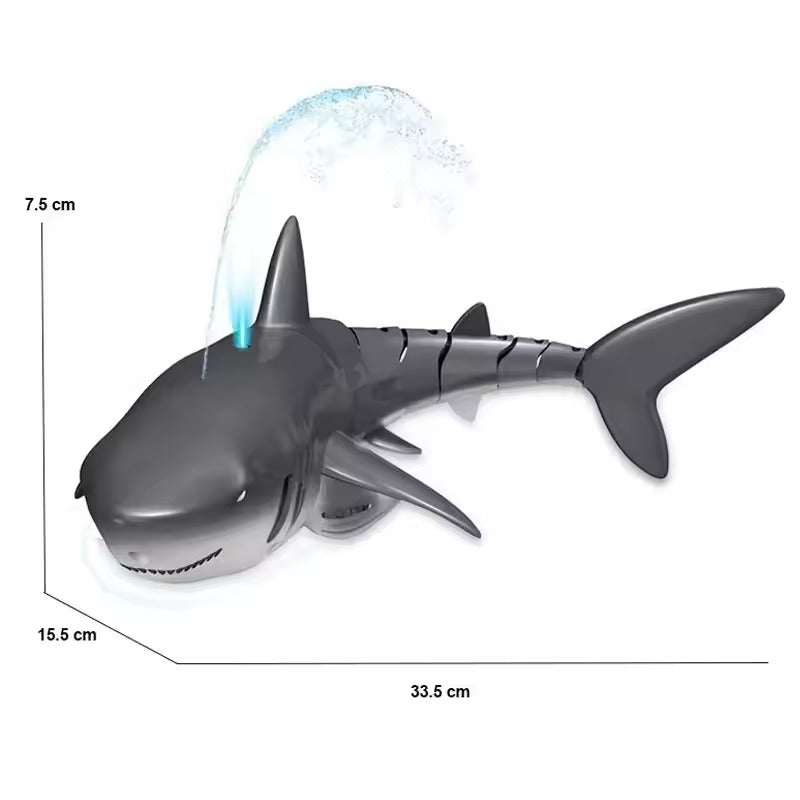 Shark Whale Spray Water Toy with 2.4G Remote Control, Bionic Spine, Realistic Swimming - Safe for Ages 6+
