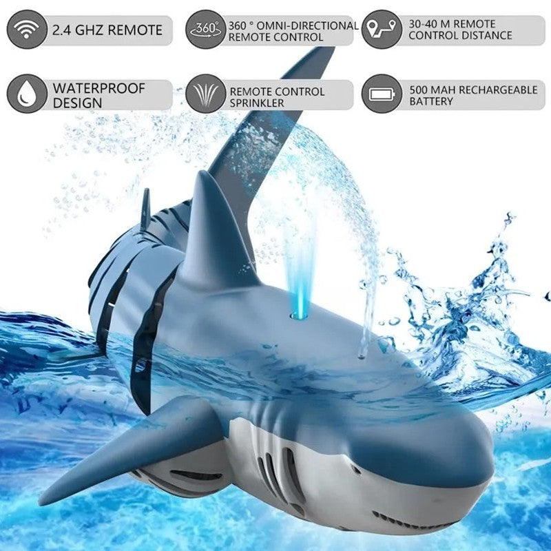 Shark Whale Spray Water Toy with 2.4G Remote Control, Bionic Spine, Realistic Swimming - Safe for Ages 6+