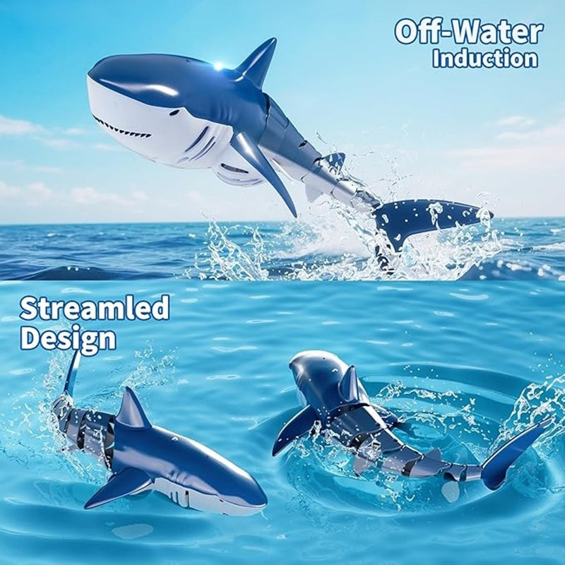 Shark Whale Spray Water Toy with 2.4G Remote Control, Bionic Spine, Realistic Swimming - Safe for Ages 6+