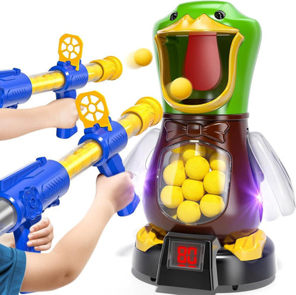 Shooting Duck Toy with Safe EVA Foam Balls, Electronic LCD Scoreboard, Safe for Ages 3+