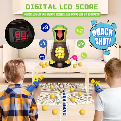 Shooting Duck Toy with Safe EVA Foam Balls, Electronic LCD Scoreboard, Safe for Ages 3+