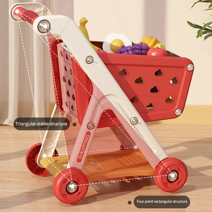 Shopping Cart Toy, Realistic Design, Full Accessories, Fun Role-Play Experience, Safe for Ages 3+