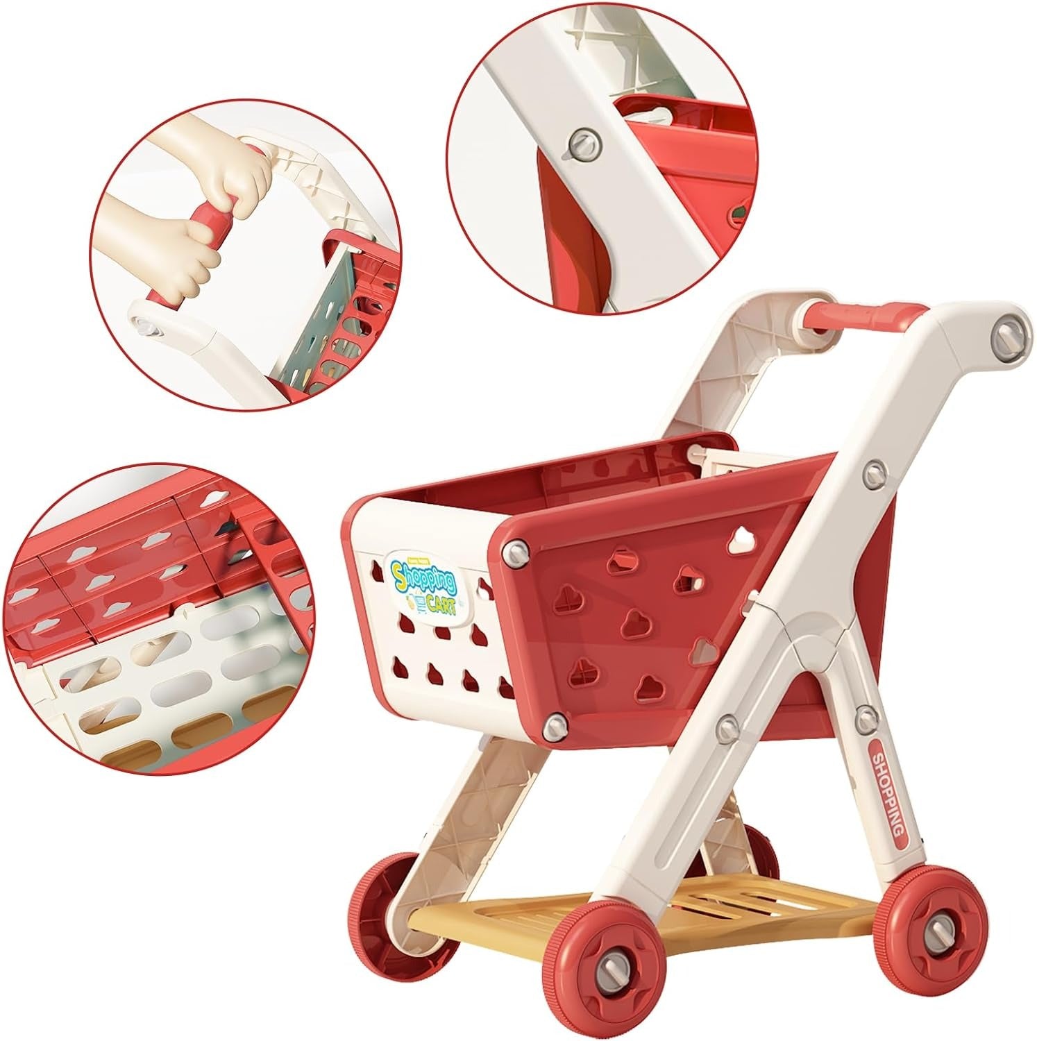 Shopping Cart Toy, Realistic Design, Full Accessories, Fun Role-Play Experience, Safe for Ages 3+