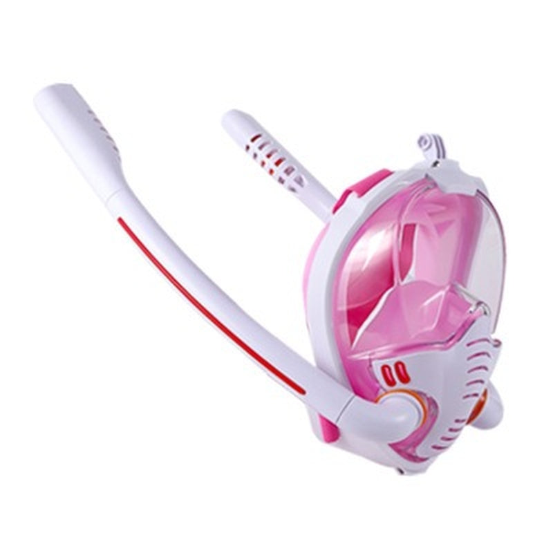 Silicone Full Dry Diving Mask with Double Air Tubes