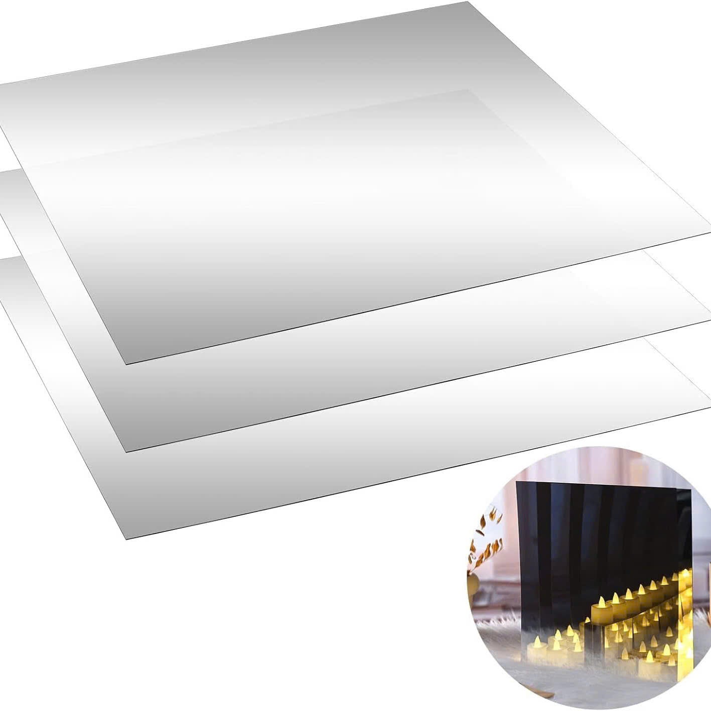 Silver Two-Way Mirror Panel – Double-Sided Acrylic PMMA Infinity Smart Surveillance Glass for Home and Commercial Use