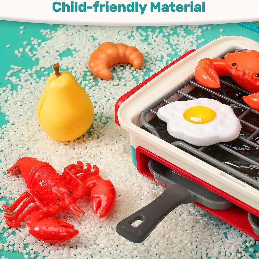 Simulated Barbecue Set with Sound, Light, Foldable Design & Easy to Carry, Safe for Ages 3+