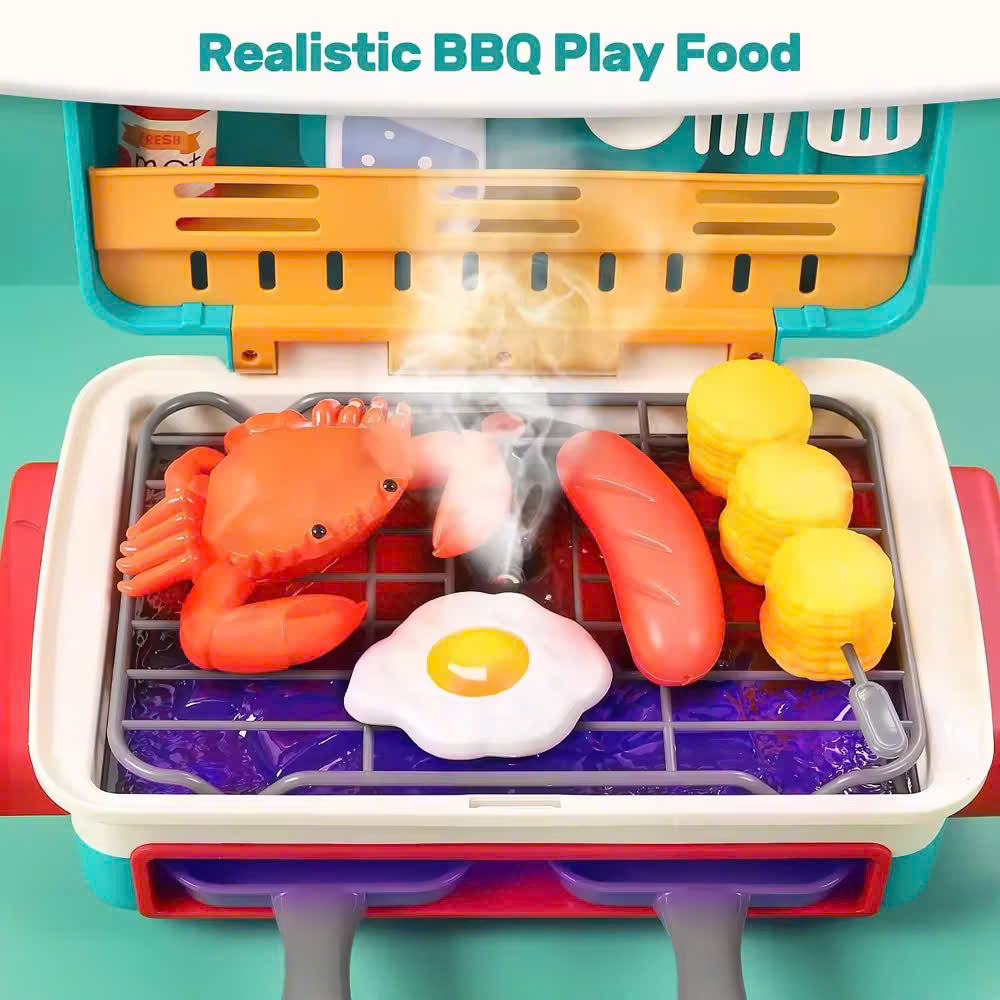 Simulated Barbecue Set with Sound, Light, Foldable Design & Easy to Carry, Safe for Ages 3+