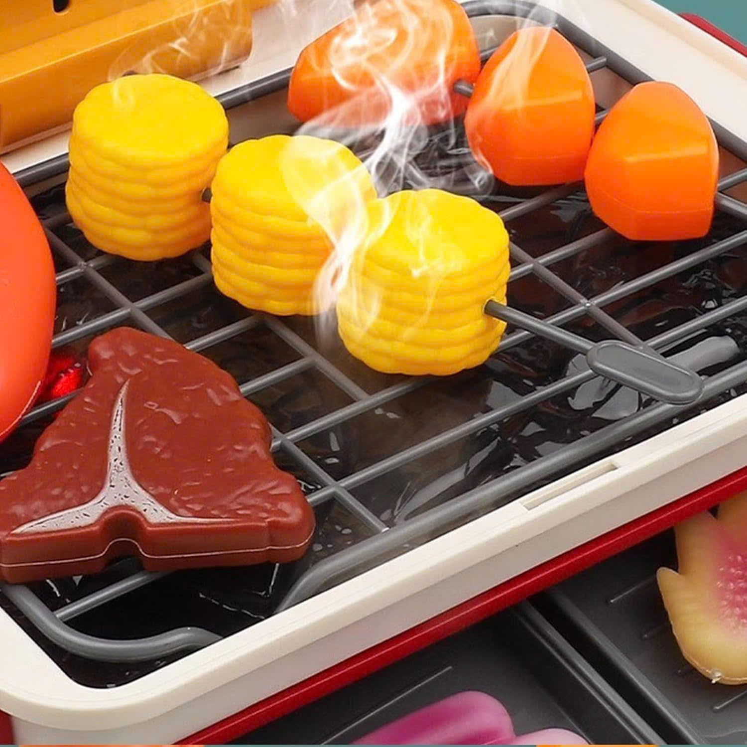 Simulated Barbecue Set with Sound, Light, Foldable Design & Easy to Carry, Safe for Ages 3+