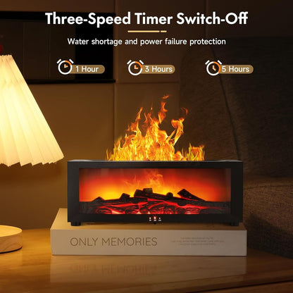 Simulated Flame Aromatherapy Diffuser and Air Humidifier with Timer, Essential oil diffusion