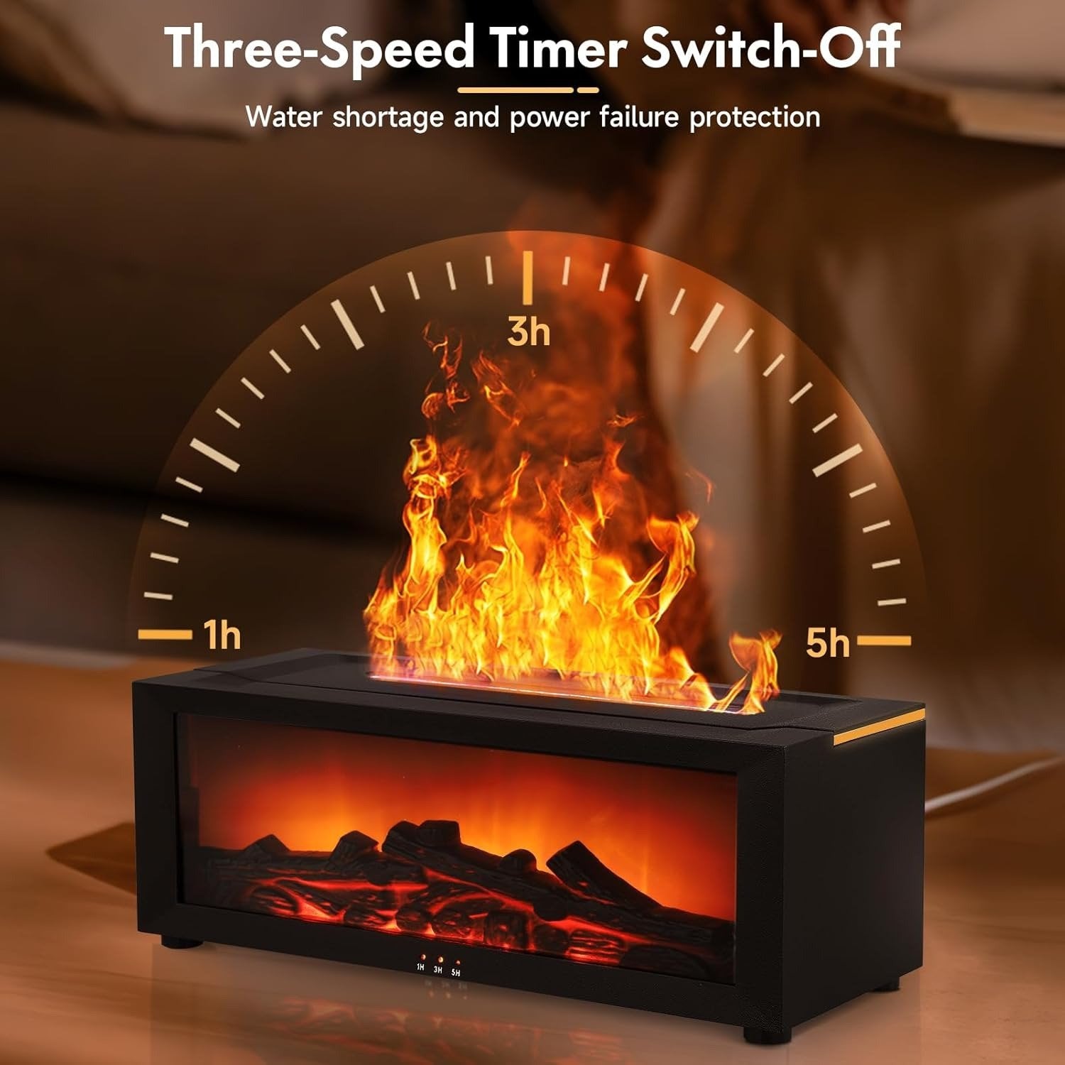 Simulated Flame Aromatherapy Diffuser and Air Humidifier with Timer, Essential oil diffusion