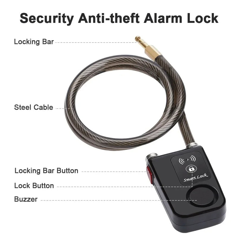 Smart Bluetooth Bike Lock with 110dB Alarm and App Control