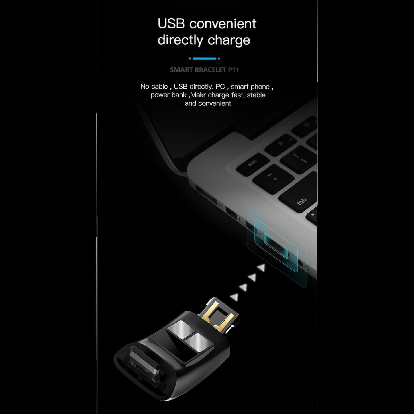 Smart Health Monitoring Bracelet with Multiple Sensors – Sleep Tracking, Activity Metrics, Notifications, Alarms & Reminders