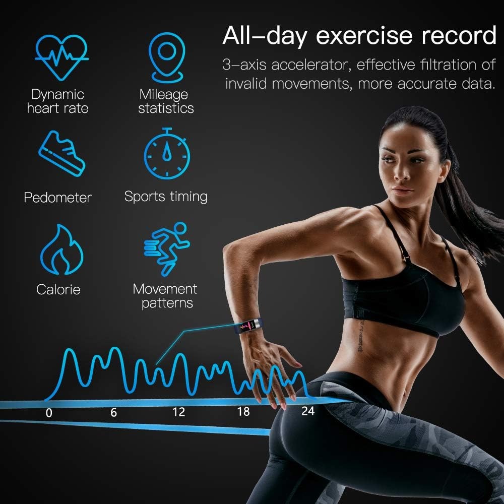 Smart Health Monitoring Bracelet with Multiple Sensors – Sleep Tracking, Activity Metrics, Notifications, Alarms & Reminders