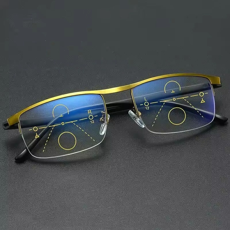 Smart Progressive Reading Glasses with Multi-Zone Lenses – Lightweight Anti-Glare Design for Clear Vision