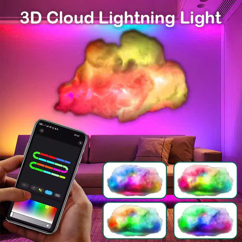 Smart RGB Music Rhythm Cloud Light – Lamp with App Control, Voice Sync and Dreamy Ambience for Bedrooms, Parties or Gaming Rooms