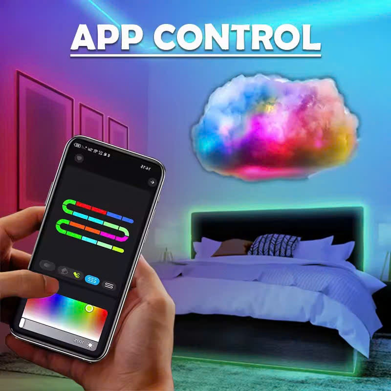Smart RGB Music Rhythm Cloud Light – Lamp with App Control, Voice Sync and Dreamy Ambience for Bedrooms, Parties or Gaming Rooms