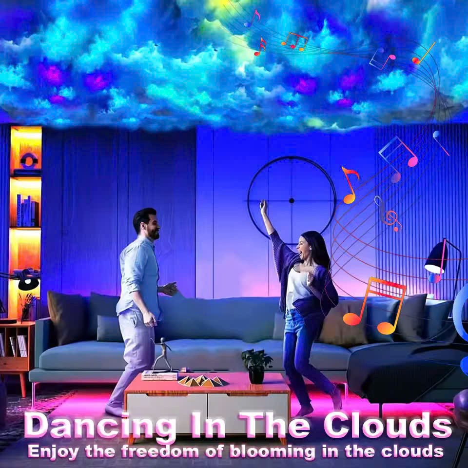 Smart RGB Music Rhythm Cloud Light – Lamp with App Control, Voice Sync and Dreamy Ambience for Bedrooms, Parties or Gaming Rooms