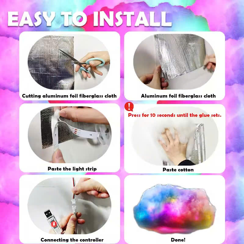 Smart RGB Music Rhythm Cloud Light – Lamp with App Control, Voice Sync and Dreamy Ambience for Bedrooms, Parties or Gaming Rooms