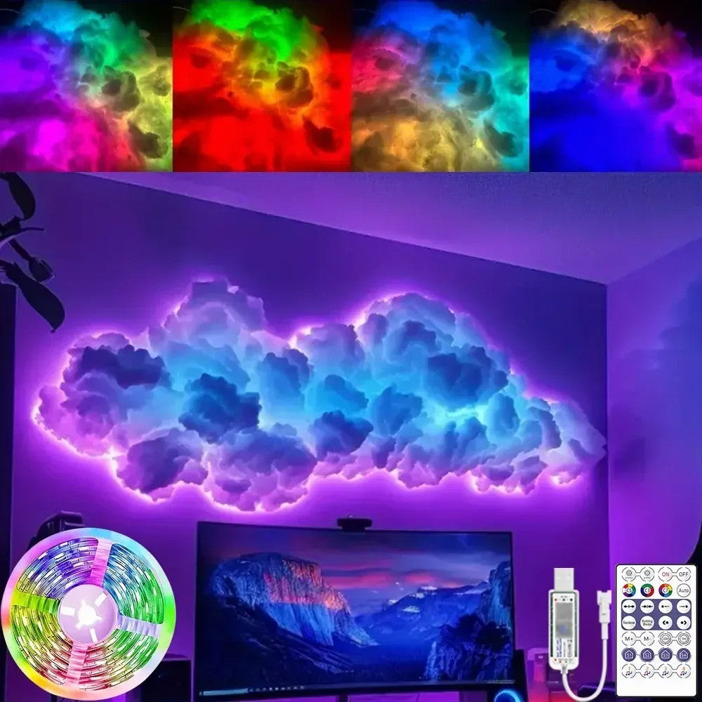 Smart RGB Music Rhythm Cloud Light – Lamp with App Control, Voice Sync and Dreamy Ambience for Bedrooms, Parties or Gaming Rooms