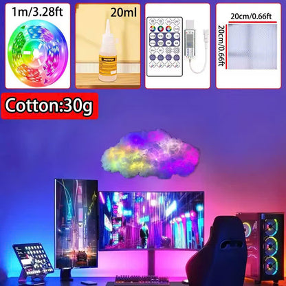 Smart RGB Music Rhythm Cloud Light – Lamp with App Control, Voice Sync and Dreamy Ambience for Bedrooms, Parties or Gaming Rooms