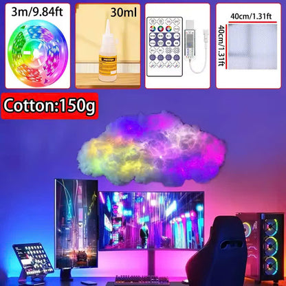 Smart RGB Music Rhythm Cloud Light – Lamp with App Control, Voice Sync and Dreamy Ambience for Bedrooms, Parties or Gaming Rooms