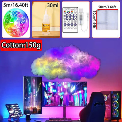 Smart RGB Music Rhythm Cloud Light – Lamp with App Control, Voice Sync and Dreamy Ambience for Bedrooms, Parties or Gaming Rooms