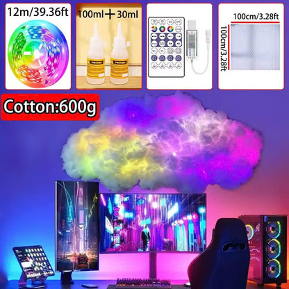 Smart RGB Music Rhythm Cloud Light – Lamp with App Control, Voice Sync and Dreamy Ambience for Bedrooms, Parties or Gaming Rooms