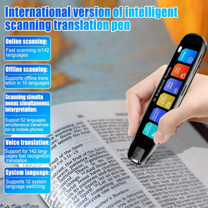 Smart Translation Pen – 142 Languages Real-Time Text Scanner & Voice Translator with Recording