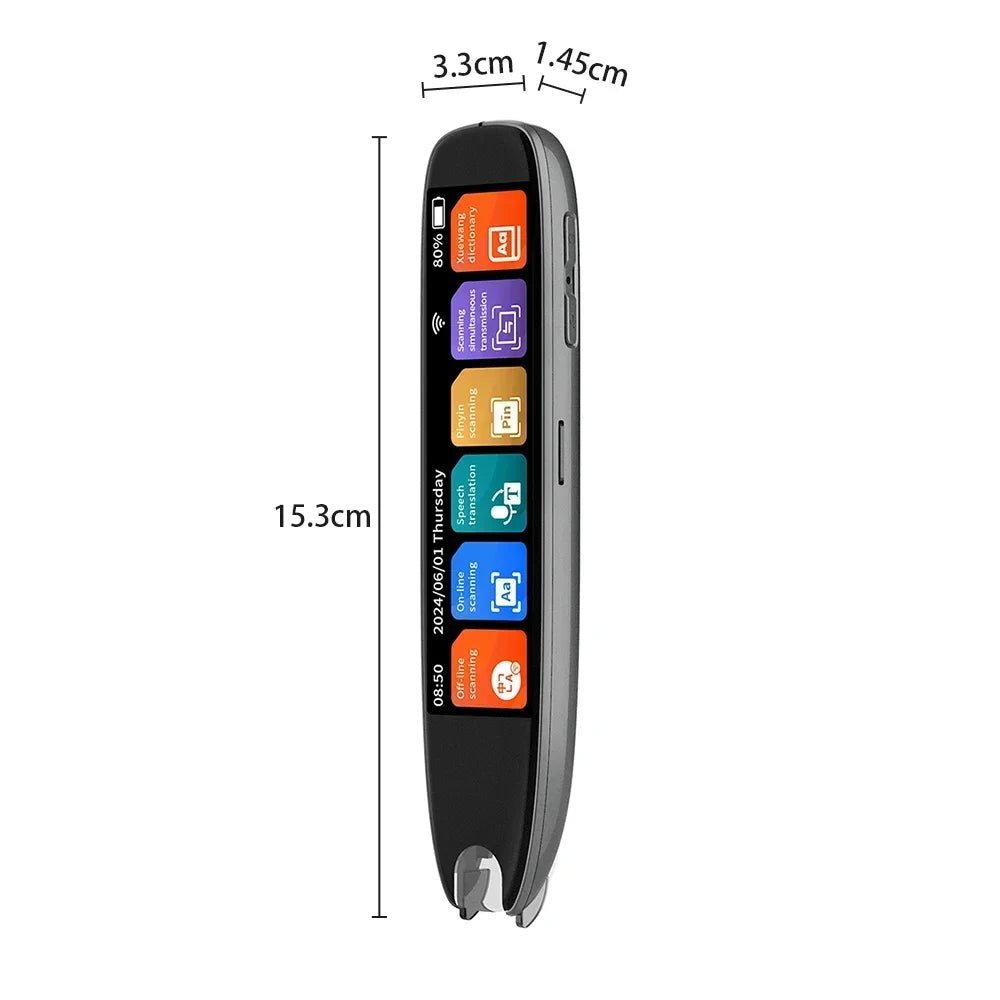 Smart Translation Pen – 142 Languages Real-Time Text Scanner & Voice Translator with Recording