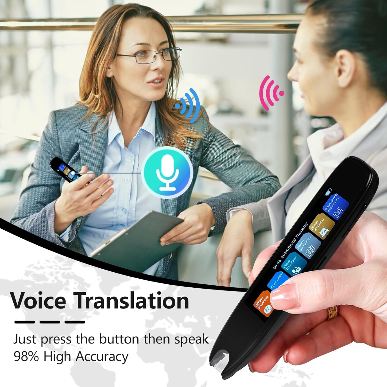 Smart Translation Pen – 142 Languages Real-Time Text Scanner & Voice Translator with Recording