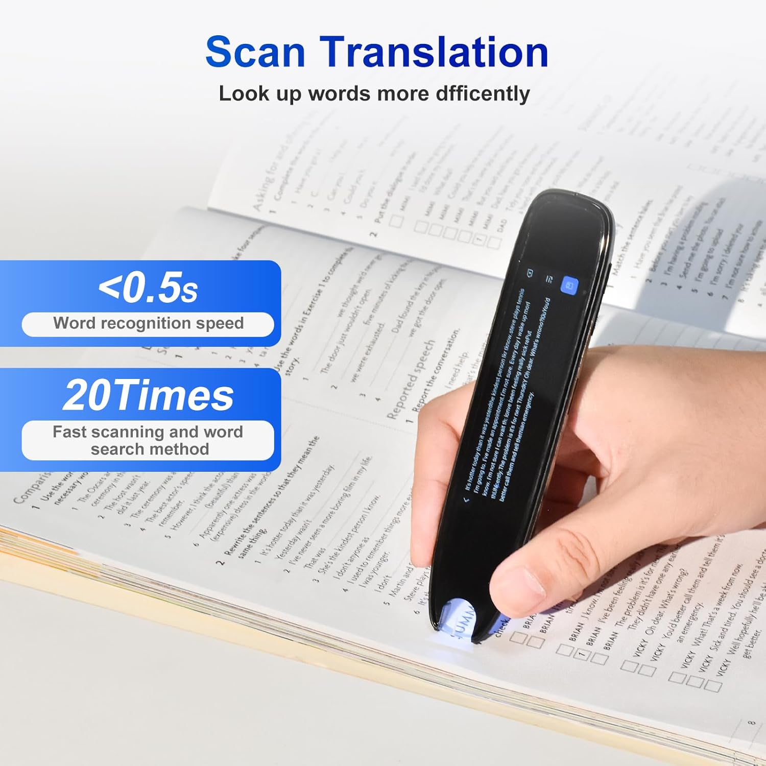 Smart Translation Pen – 142 Languages Real-Time Text Scanner & Voice Translator with Recording