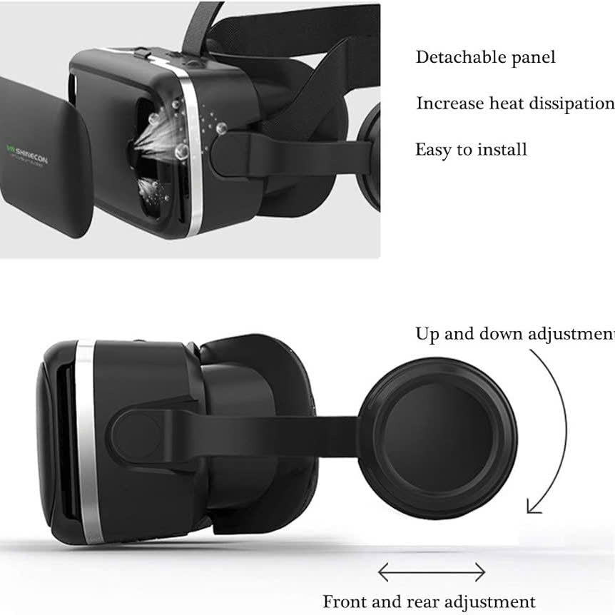 Smartphone VR Virtual Reality Headset with Headphones, Soft Safe Materials, Compact and Portable Design