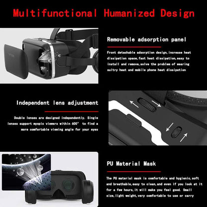Smartphone VR Virtual Reality Headset with Headphones, Soft Safe Materials, Compact and Portable Design