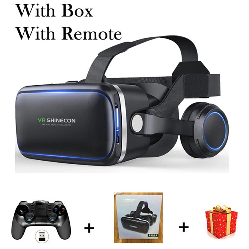 Smartphone VR Virtual Reality Headset with Headphones, Soft Safe Materials, Compact and Portable Design