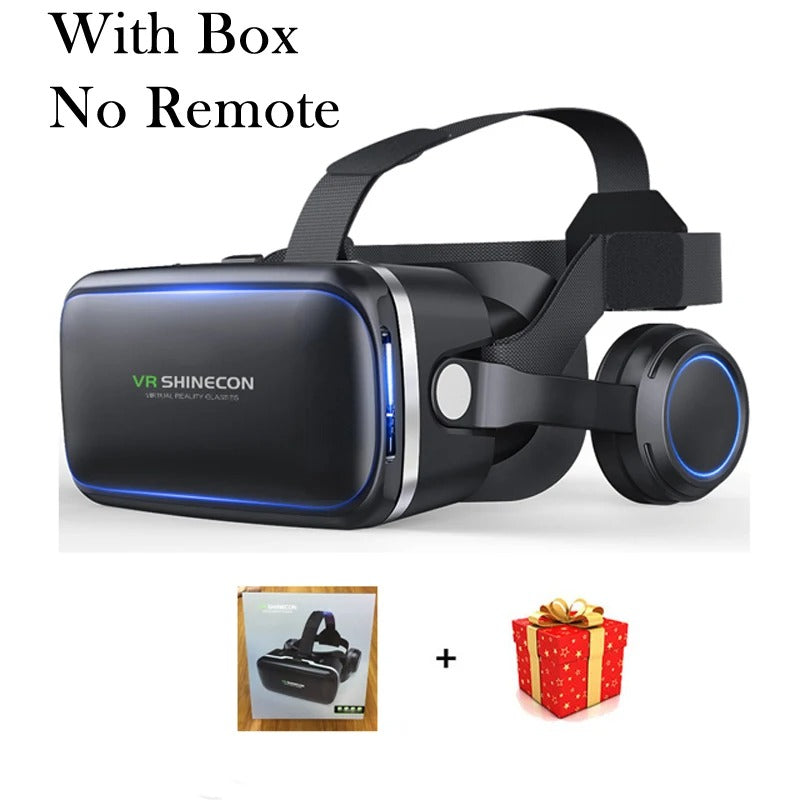 Smartphone VR Virtual Reality Headset with Headphones, Soft Safe Materials, Compact and Portable Design