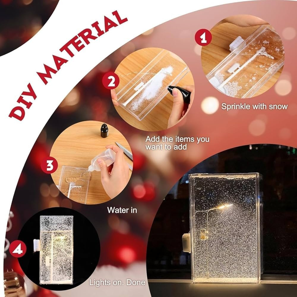 Snowy Scene Night Lights – DIY Christmas Street Lamp with Flowing Snow Effect for Magical Holiday Desktop Décor