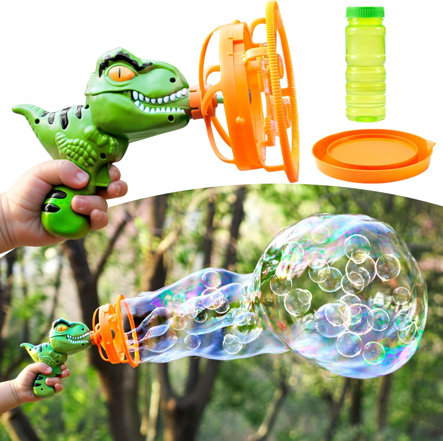 Soap Bubble Gun Dinosaur, Electric Automatic Bubble Machine Toy, Safe for Ages 3+