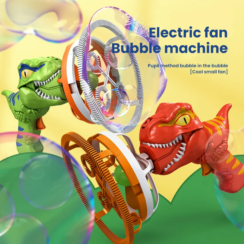 Soap Bubble Gun Dinosaur, Electric Automatic Bubble Machine Toy, Safe for Ages 3+