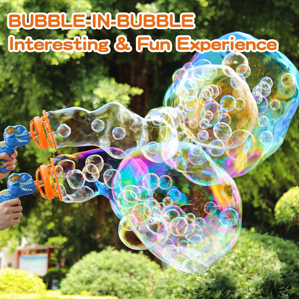 Soap Bubble Gun Dinosaur, Electric Automatic Bubble Machine Toy, Safe for Ages 3+