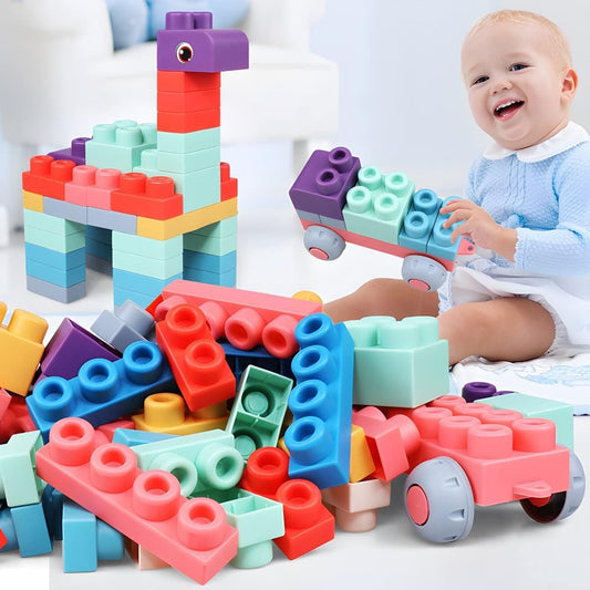Soft Building Blocks – Safe and Fun Construction Toy with Soft Rubber Material, Smooth Edges, No Burrs, Safe for Ages 1+