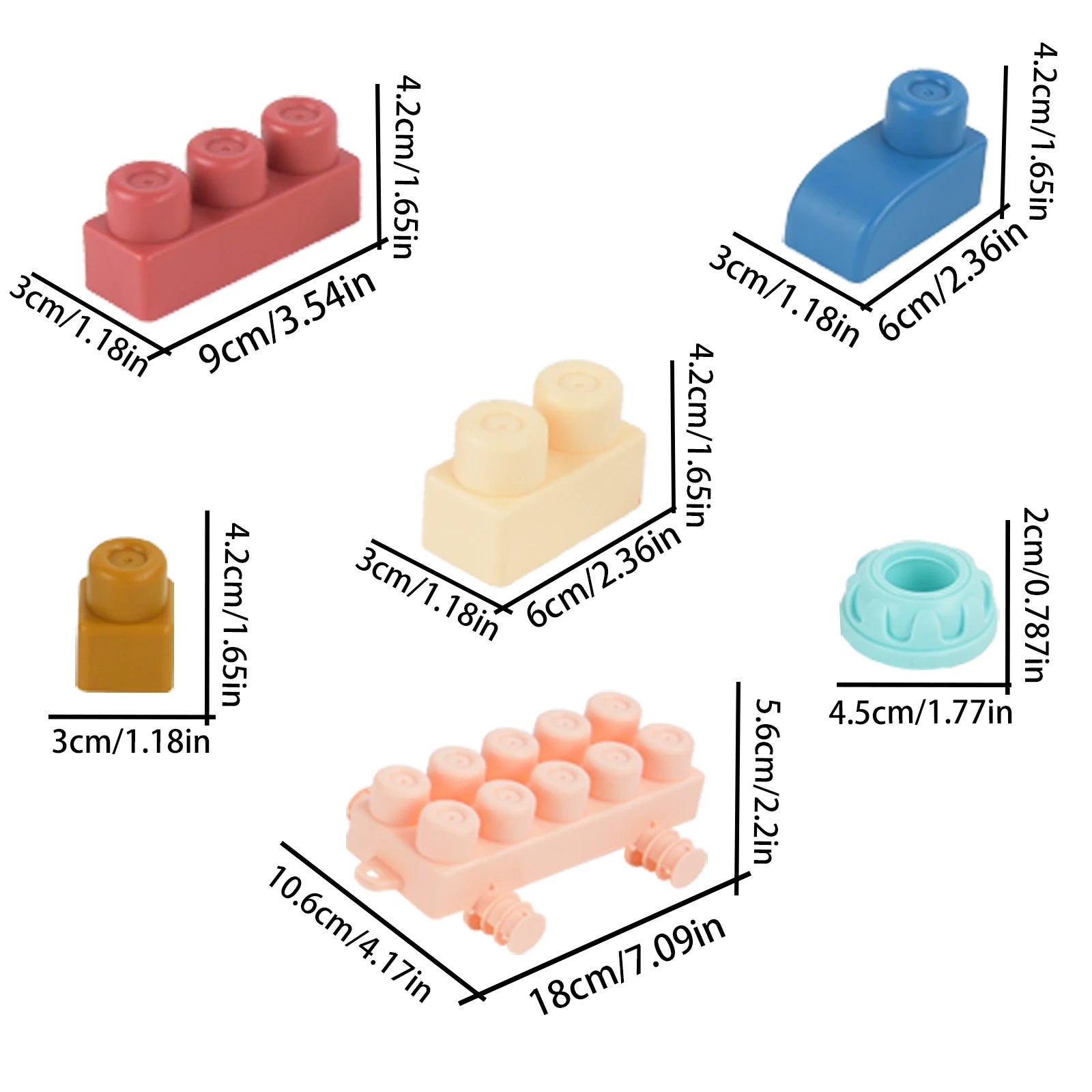 Soft Building Blocks – Safe and Fun Construction Toy with Soft Rubber Material, Smooth Edges, No Burrs, Safe for Ages 1+