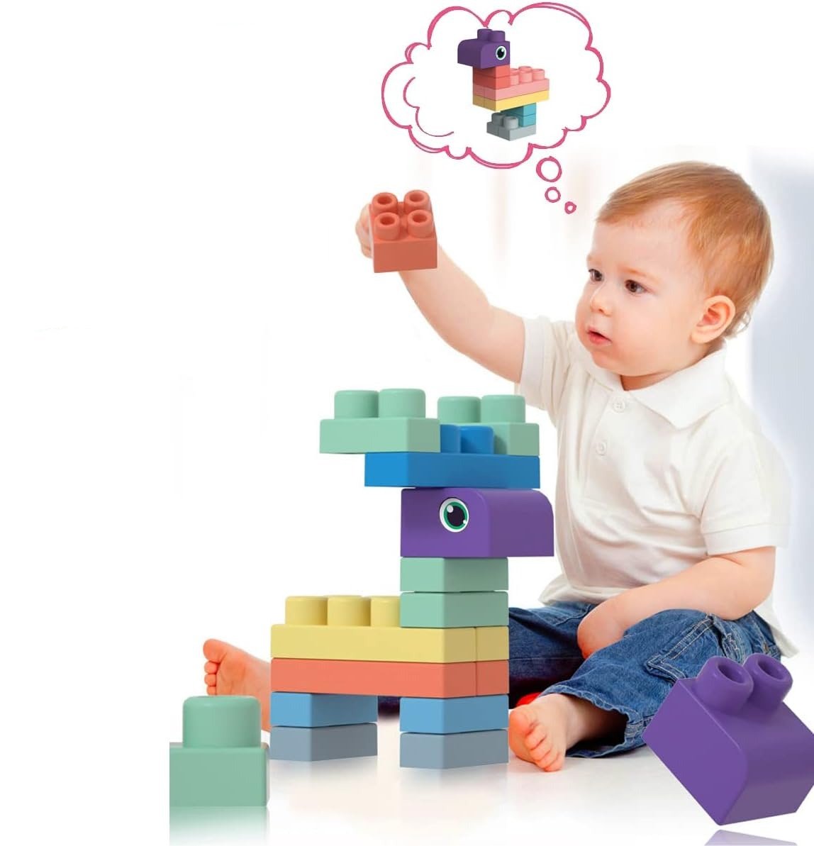 Soft Building Blocks – Safe and Fun Construction Toy with Soft Rubber Material, Smooth Edges, No Burrs, Safe for Ages 1+