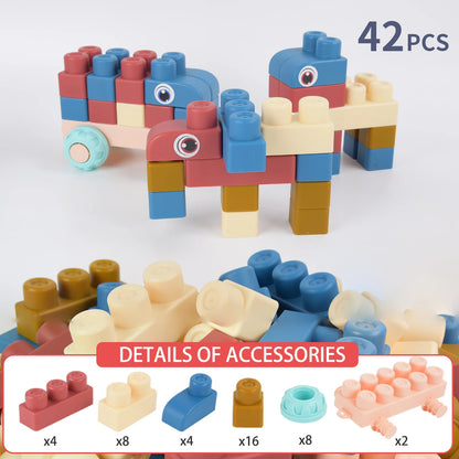 Soft Building Blocks – Safe and Fun Construction Toy with Soft Rubber Material, Smooth Edges, No Burrs, Safe for Ages 1+