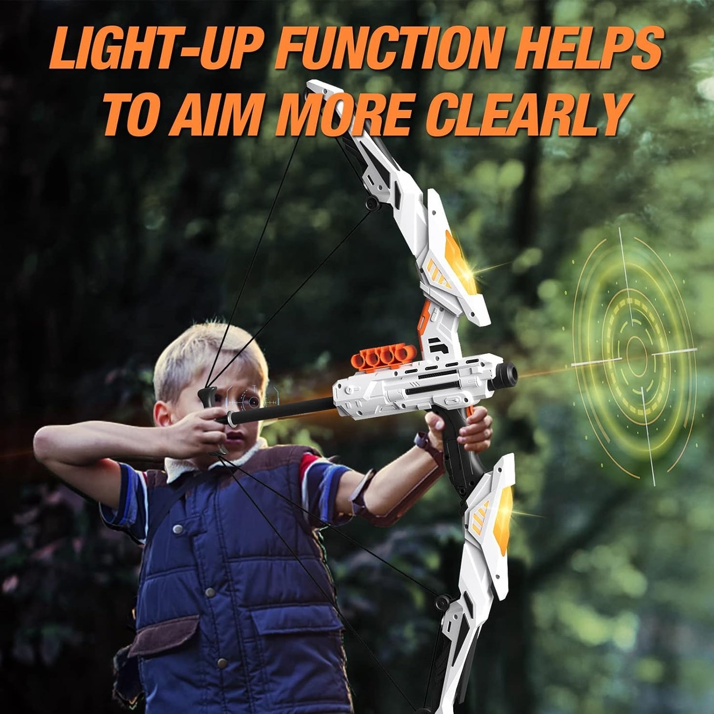 Soft Dart Archery Toy Set with LED Light-Up Bow, Interactive Play, Durable ABS Material, Safe for Ages 3+