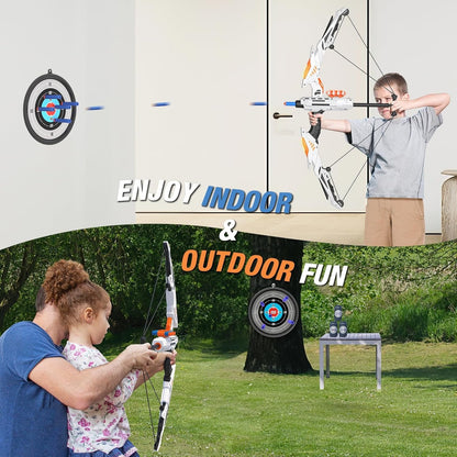Soft Dart Archery Toy Set with LED Light-Up Bow, Interactive Play, Durable ABS Material, Safe for Ages 3+