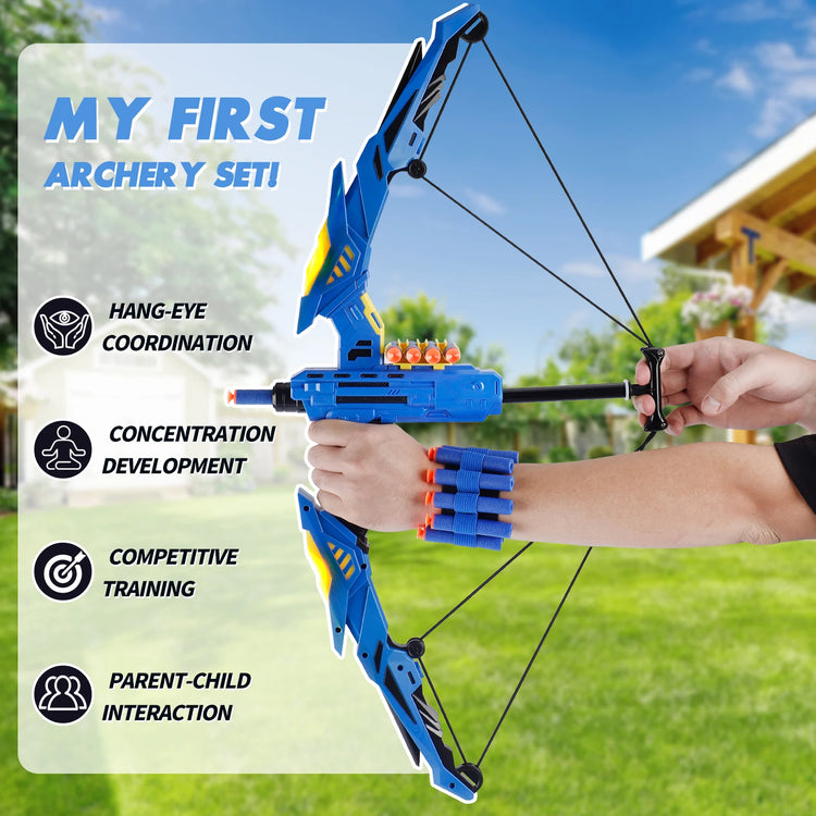 Soft Dart Archery Toy Set with LED Light-Up Bow, Interactive Play, Durable ABS Material, Safe for Ages 3+