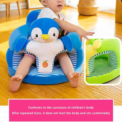 Soft Plush Baby Chair – Supportive Cartoon Seat with Backrest for Safe Sitting, Learning and Comfortable Playtime for Youngsters