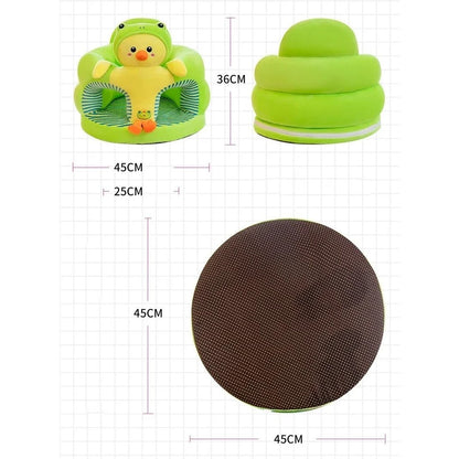 Soft Plush Baby Chair – Supportive Cartoon Seat with Backrest for Safe Sitting, Learning and Comfortable Playtime for Youngsters
